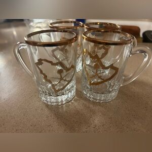 Turkish Gold Rimmed Glass Espresso Cups